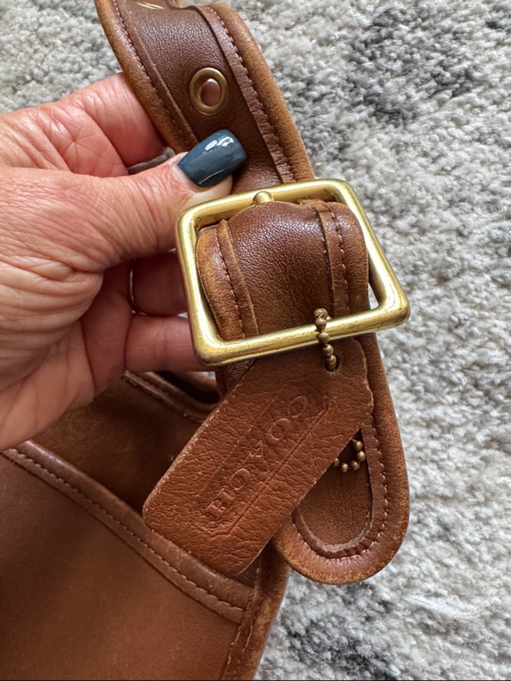 VINTAGE COACH BAG LEGACY ZIP #9966 BRITISH TAN LEATHER SHOULDER BAG CROSSBODY - Picture 5 of 11
